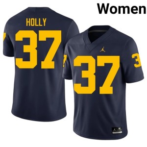 Player MICH Julius Holly College Football Navy Womens #37 Jersey 776824-642
