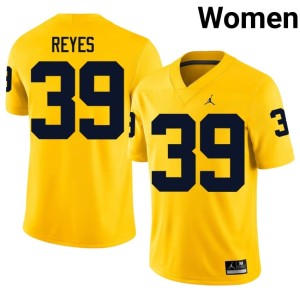 Stitched Max Reyes Womens #39 Maize College Football Wolverines Jerseys 481891-787