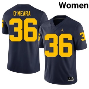 Player Tomas O'Meara Women's College Football #36 MICH Navy Jerseys 528532-729