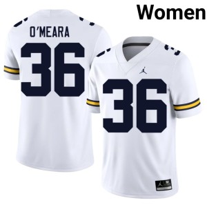 Replica Tomas O'Meara White Women's College Football Michigan #36 Jerseys 502745-163