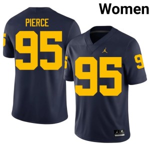 Alumni Trey Pierce Women's Michigan College Football #95 Navy Jersey 753128-902