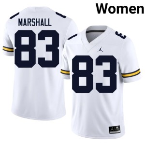 Game MICH Zack Marshall #83 College Football Women White Jerseys 686744-373