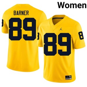 Alumni AJ Barner Michigan Wolverines Maize Womens College Football #89 Jersey 433194-606