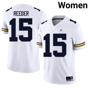 NCAA U-M White #15 College Football Womens Aden Reeder Jerseys 931600-452