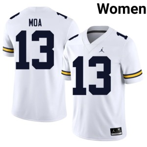 University Womens Aisea Moa White U of M #13 College Football Jerseys 766292-940