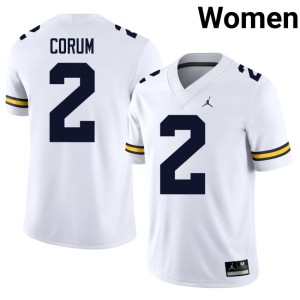 Embroidery Women College Football White Wolverines Blake Corum #2 Jersey 757843-559