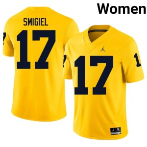 Official College Football U-M #17 Womens Brady Smigiel Maize Jerseys 219984-880