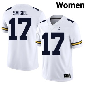 Game #17 Women's Brady Smigiel College Football Michigan White Jerseys 586346-464