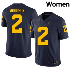 Replica Navy #2 Women MICH Charles Woodson College Football Jerseys 775571-224