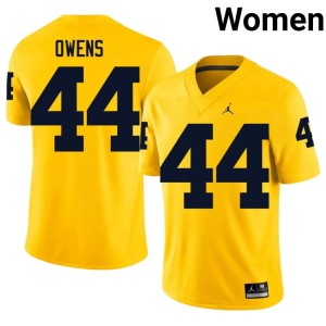 Game College Football Womens Michigan Wolverines Maize Eli Owens #44 Jerseys 730765-151