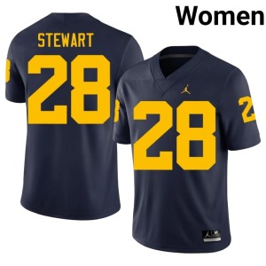 Limited College Football Womens University of Michigan I'Marion Stewart Navy #28 Jerseys 471737-986
