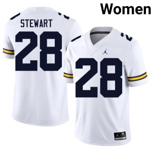 Alumni White University of Michigan I'Marion Stewart #28 Womens College Football Jersey 927951-361