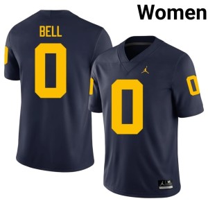 Alumni Womens #0 University of Michigan Wolverines Kendrick Bell Navy College Football Jerseys 473961-905