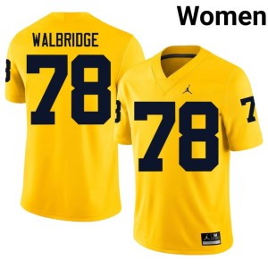 Limited Michigan College Football #78 Maize Marky Walbridge Women's Jersey 241218-657