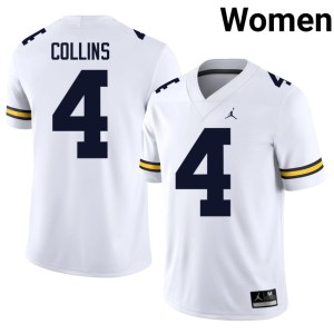 Alumni #4 Women's White Nico Collins MICH College Football Jerseys 616367-311
