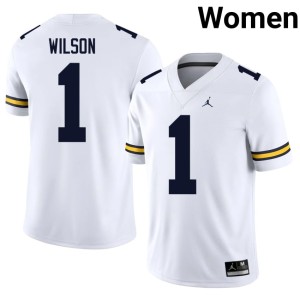 High School Michigan White Roman Wilson #1 Womens College Football Jerseys 347214-750