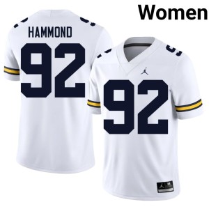 2026-27 #92 College Football Women's White Ted Hammond U of M Jerseys 460224-121