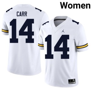 Limited College Football Women's #14 U of M Tommy Carr White Jerseys 440783-801
