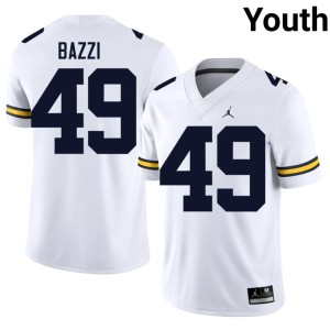 NCAA U-M Youth White Adam Bazzi #49 College Football Jersey 821116-144