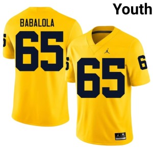 Replica #65 College Football Maize MICH Youth Andrew Babalola Jersey 530153-241