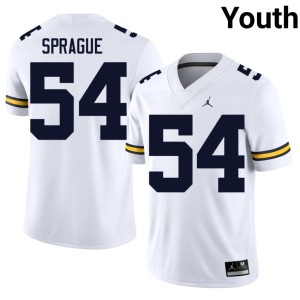 High School Youth White #54 Andrew Sprague University of Michigan Wolverines College Football Jersey 653372-704