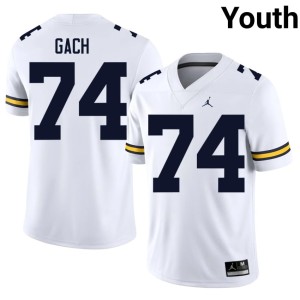 NCAA Youth University of Michigan Wolverines #74 College Football White Avery Gach Jerseys 978449-838