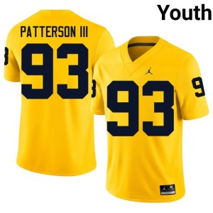 Replica College Football Benny Patterson III University of Michigan Youth Maize #93 Jerseys 717192-753