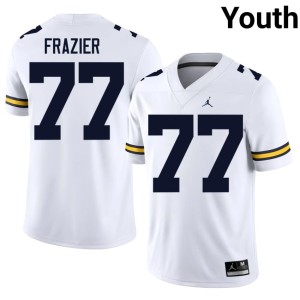 Official College Football U-M #77 White Blake Frazier Youth Jersey 907616-638