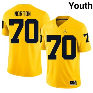 Player College Football #70 Youth Maize Brady Norton Wolverines Jersey 471920-285