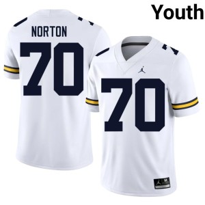 Game College Football MICH #70 Youth Brady Norton White Jersey 279734-630