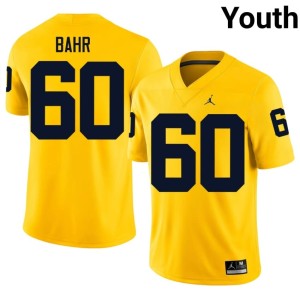 Alumni Maize Youth College Football U-M #60 Brooks Bahr Jerseys 601810-643