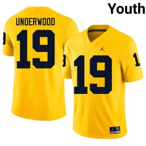 2026 College Football #19 Maize UMich Youth Bryce Underwood Jerseys 316658-485