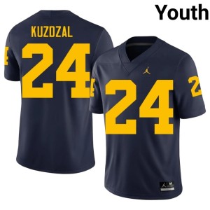 Game College Football Navy Youth Bryson Kuzdzal Michigan #24 Jerseys 261077-591