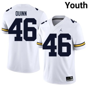 Embroidery White College Football #46 Crandall Quinn UMich Youth Jerseys 506472-908