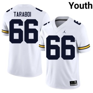 Stitched MICH Dan Taraboi #66 White Youth College Football Jerseys 274887-843
