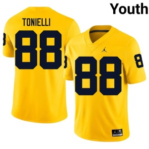Alumni Youth #88 Deakon Tonielli College Football U-M Maize Jersey 845621-445