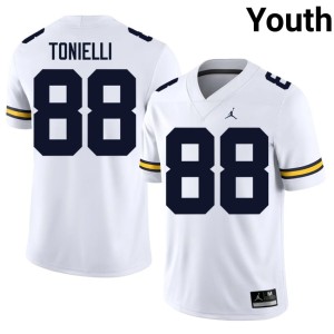 High School Deakon Tonielli White College Football Wolverines #88 Youth Jerseys 111861-324