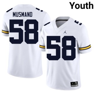 2026 White Youth #58 Eli Musmand U of M College Football Jersey 994516-670