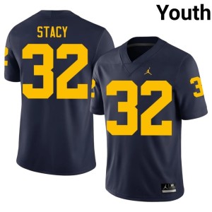 2026-27 Youth College Football Navy #32 Gary Stacy Michigan Jersey 397810-208