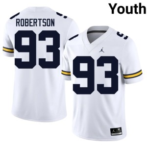 2026-27 White Hunter Robertson College Football #93 MICH Youth Jersey 963301-964