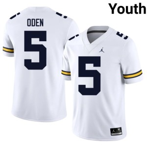 Alumni White Michigan Wolverines College Football Jacob Oden #5 Youth Jersey 234020-233