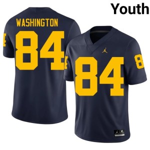 Alumni Youth Michigan #84 Jacob Washington College Football Navy Jerseys 397577-804