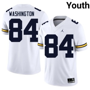 Replica #84 Youth College Football White Michigan Jacob Washington Jerseys 145275-324