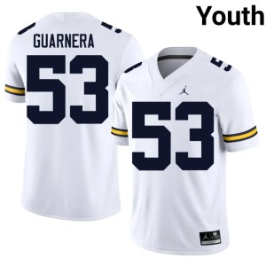 Alumni Jake Guarnera Youth #53 White College Football MICH Jerseys 537080-652