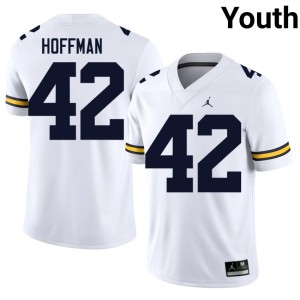2026 MICH Jalen Hoffman College Football White Youth #42 Jersey 744843-556