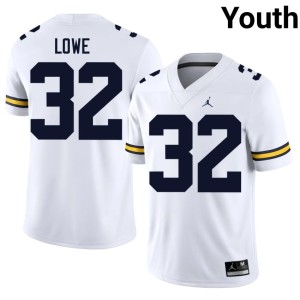 Alumni Youth College Football #32 White Jeremiah Lowe University of Michigan Jersey 197704-591