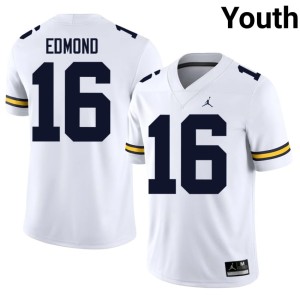 2026 U-M White Youth #16 College Football Jo'Ziah Edmond Jersey 660913-563