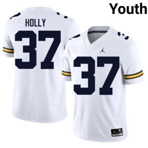 University Youth Julius Holly White Michigan College Football #37 Jerseys 868095-861