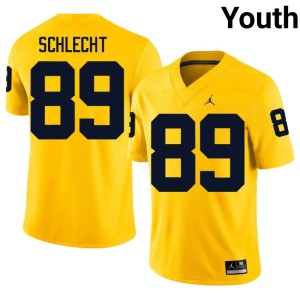Embroidery MICH Maize #89 College Football Kaleb Schlecht Youth Jerseys 887359-674