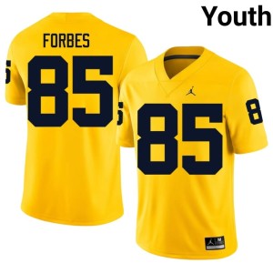 Game College Football Maize Youth Logan Forbes U-M #85 Jersey 466716-734